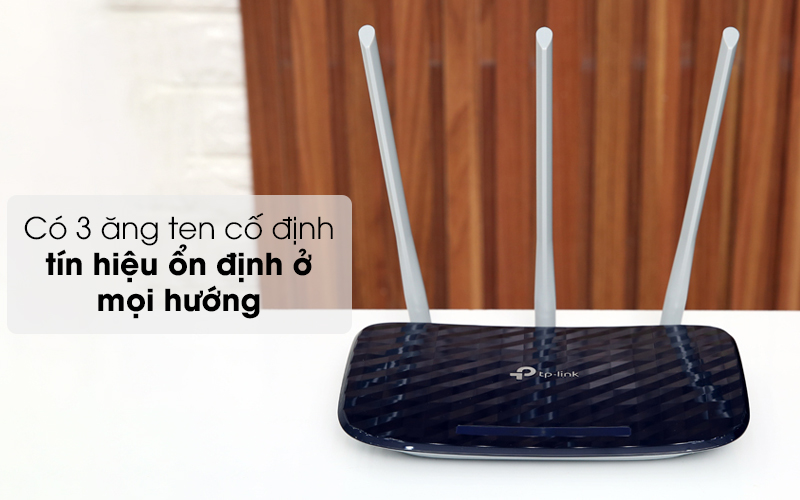 Có 3 ăng-ten - Router Wifi Băng Tần Kép TP-Link Archer C20 Đen