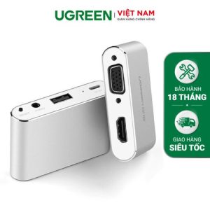 Bộ chuyển đổi đa năng Lightning Micro USB Type-C sang HDMI và VGA cho iphone ipad Android máy tính bảng UGREEN US228