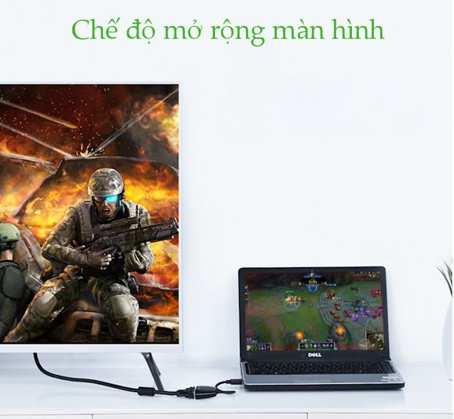 Bộ chuyển đổi HDMI sang VGA UGREEN MM102 Không có Audio, độ phân giải 1920*1080 60Hz (Max) dài 16cm