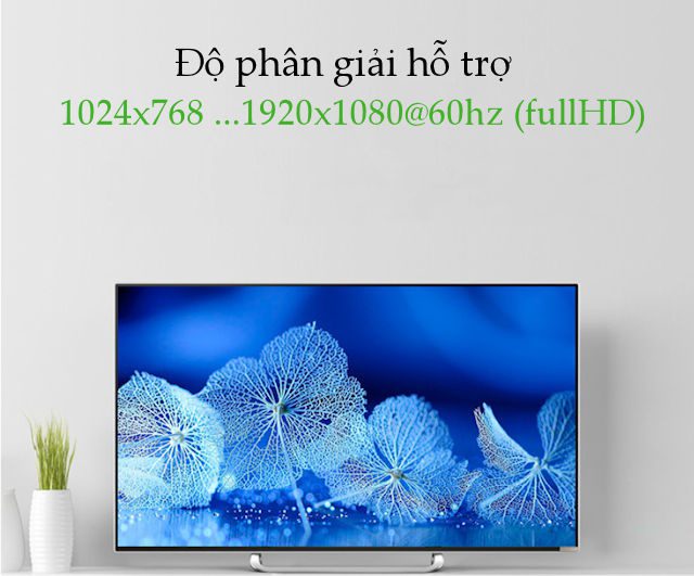 Bộ chuyển đổi HDMI UGREEN CM101 Chuyển sang HDMI/VGA (hỗ trợ nguồn 5V + Audio 3.5mm) dài 30cm