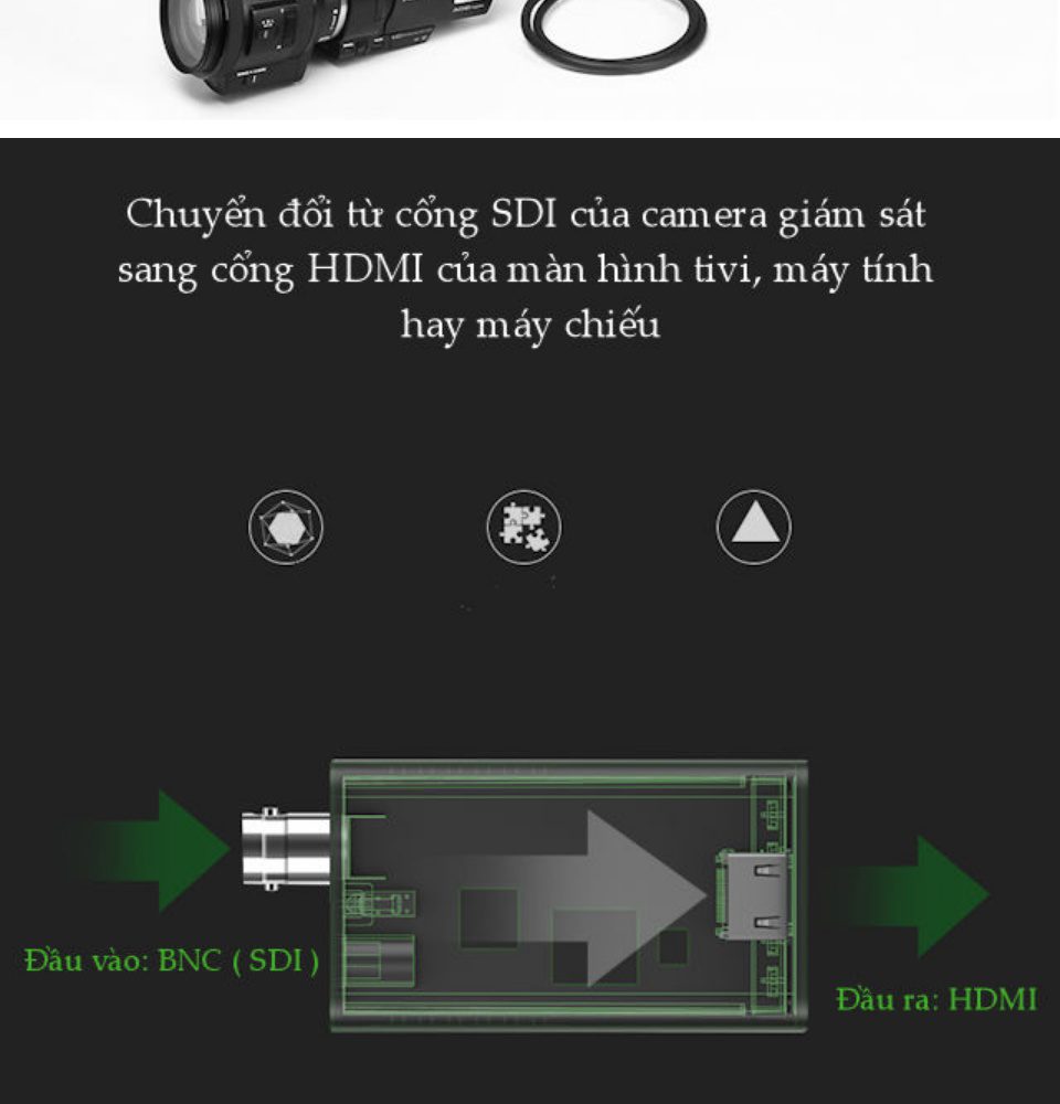 Bộ chuyển đổi tín hiệu 3G/SDI sang HDMI UGREEN CM131 Độ phân giải HD