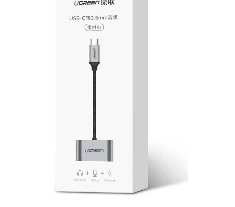 Bộ chuyển đổi Type C sang 3.5mm hỗ trợ cổng sạc USB-C Ugreen 50596 không chip DAC