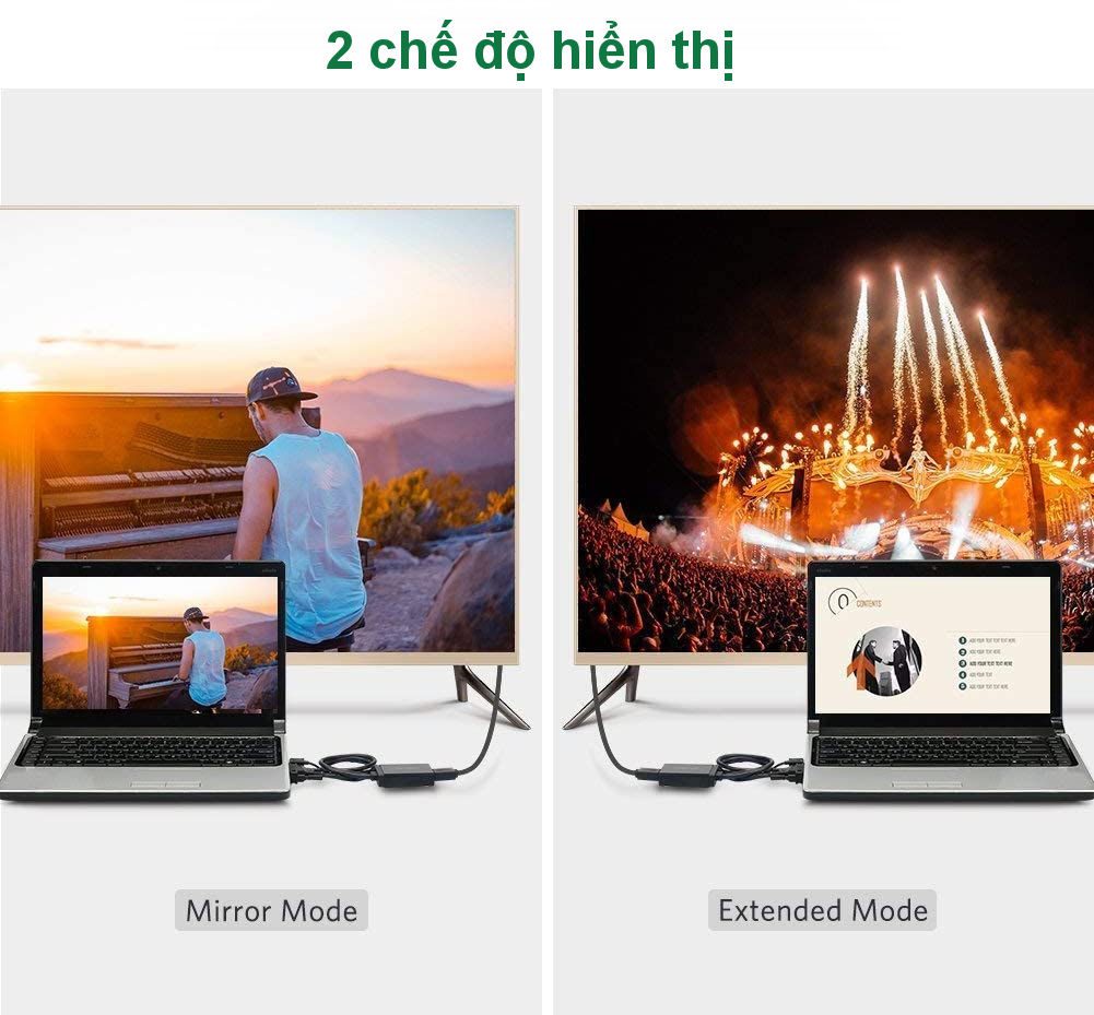 Bộ chuyển đổi VGA sang HDMI + Audio 3.5mm UGREEN 60814 Hỗ trợ phân giải Full HD 1080p@60HZ - Cổng nguồn Micro USB 5V - Bảo hành 18 tháng