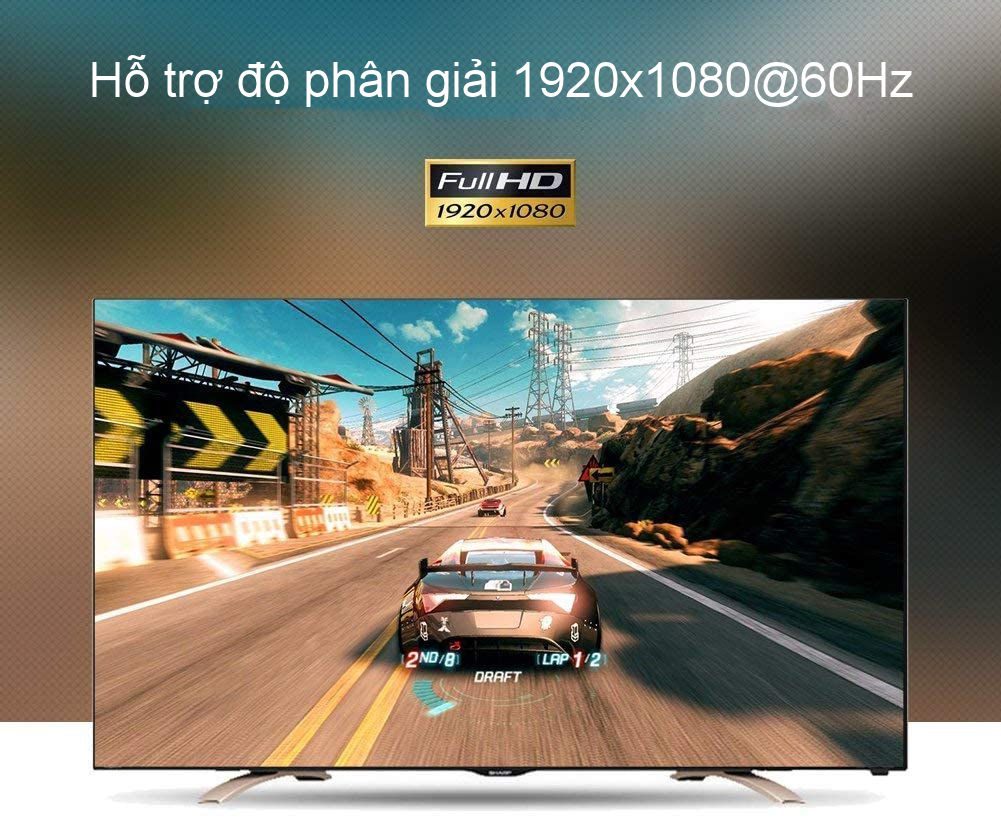 Bộ chuyển đổi VGA sang HDMI + Audio 3.5mm UGREEN 60814 Hỗ trợ phân giải Full HD 1080p@60HZ - Cổng nguồn Micro USB 5V - Bảo hành 18 tháng