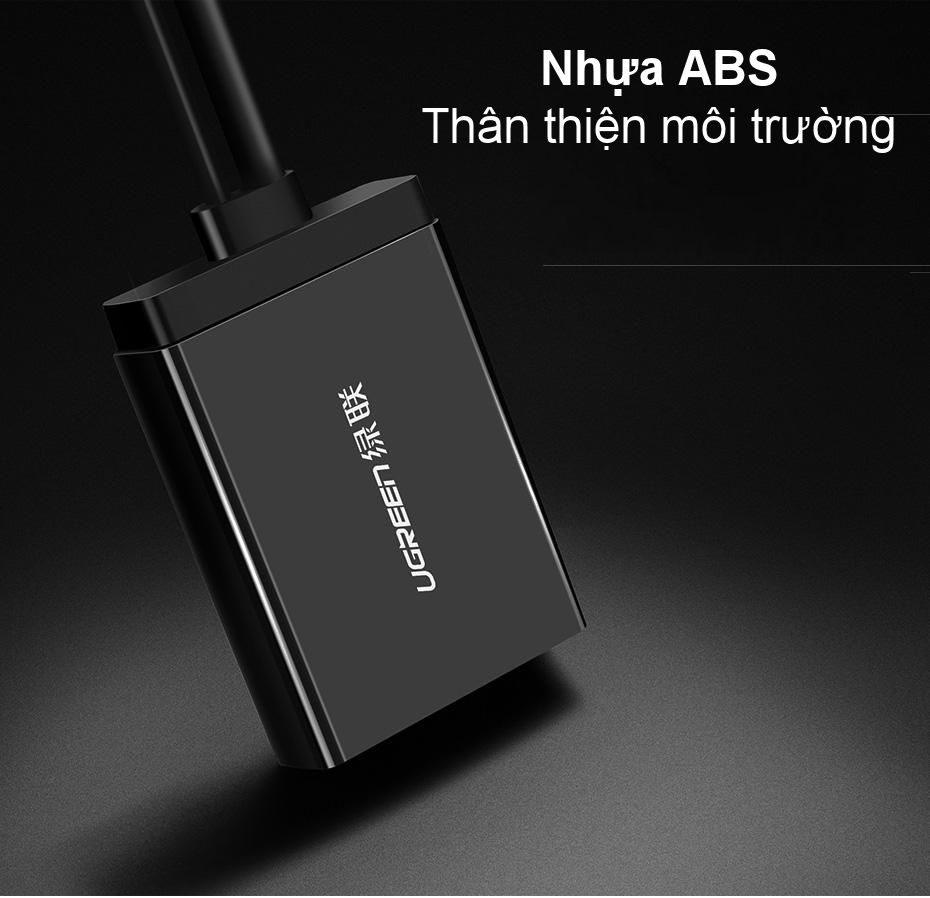 Bộ chuyển đổi VGA sang HDMI + Audio 3.5mm UGREEN 60814 Hỗ trợ phân giải Full HD 1080p@60HZ - Cổng nguồn Micro USB 5V - Bảo hành 18 tháng