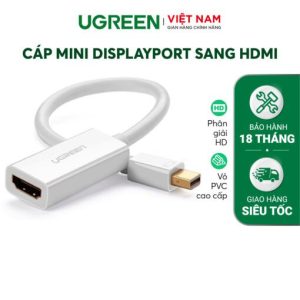 Cáp chuyển đổi Mini DisplayPort đực sang HDMI cái hỗ trợ 1080P dài 18cm UGREEN MD112.