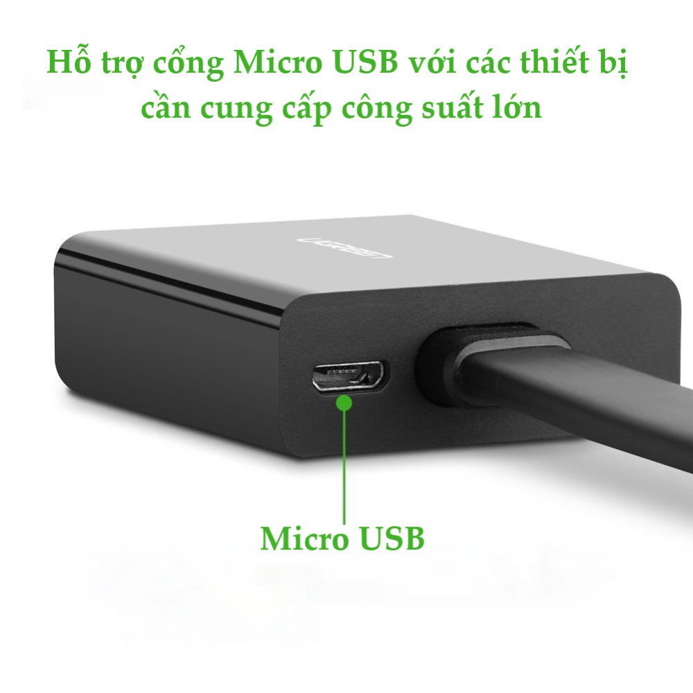 Cáp chuyển tín hiệu DVI-D (24+1) sang VGA ACTIVE (15 pin) dài 20CM UGREEN 40259 (màu đen)