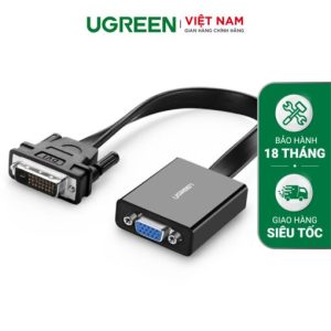 Cáp chuyển tín hiệu DVI-D (24+1) sang VGA ACTIVE (15 pin) dài 20CM UGREEN 40259 (màu đen)