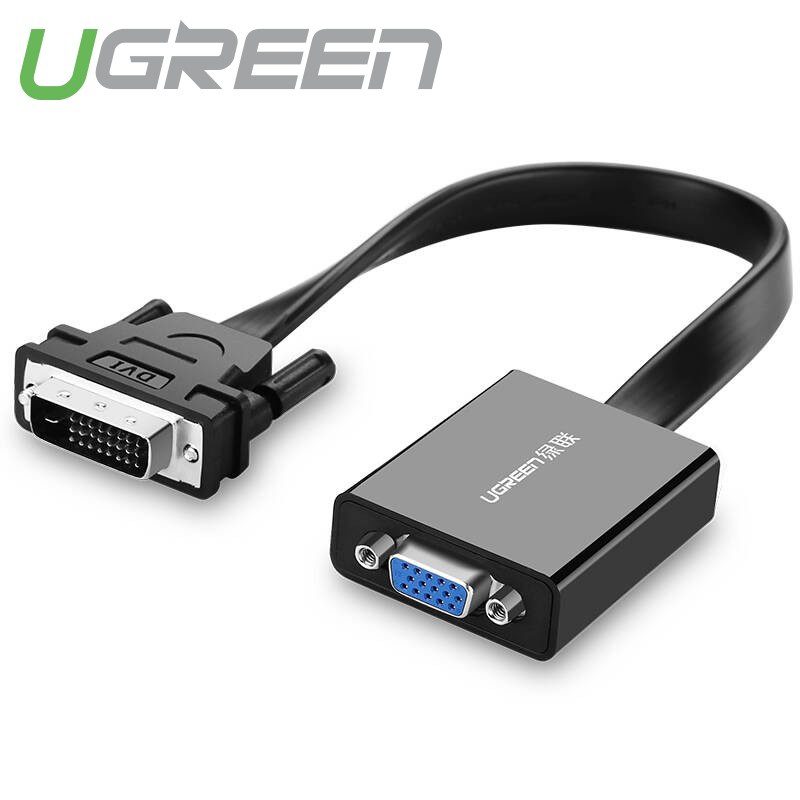 Cáp chuyển tín hiệu DVI-D (24+1) sang VGA ACTIVE (15 pin) dài 20CM UGREEN 40259 (màu đen)