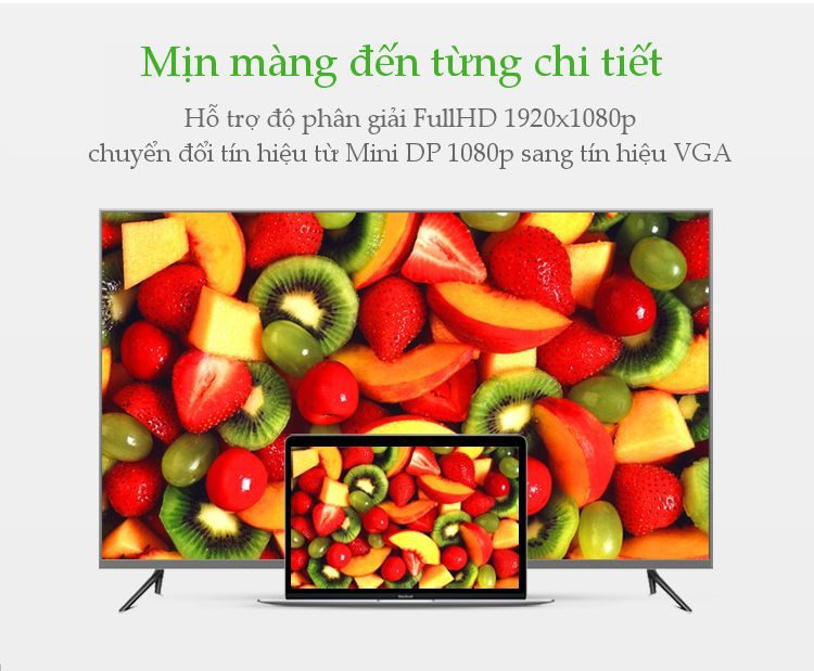 Cáp mini Display Port sang VGA 1920*1080 dài 15CM MD113 10459 (màu đen)