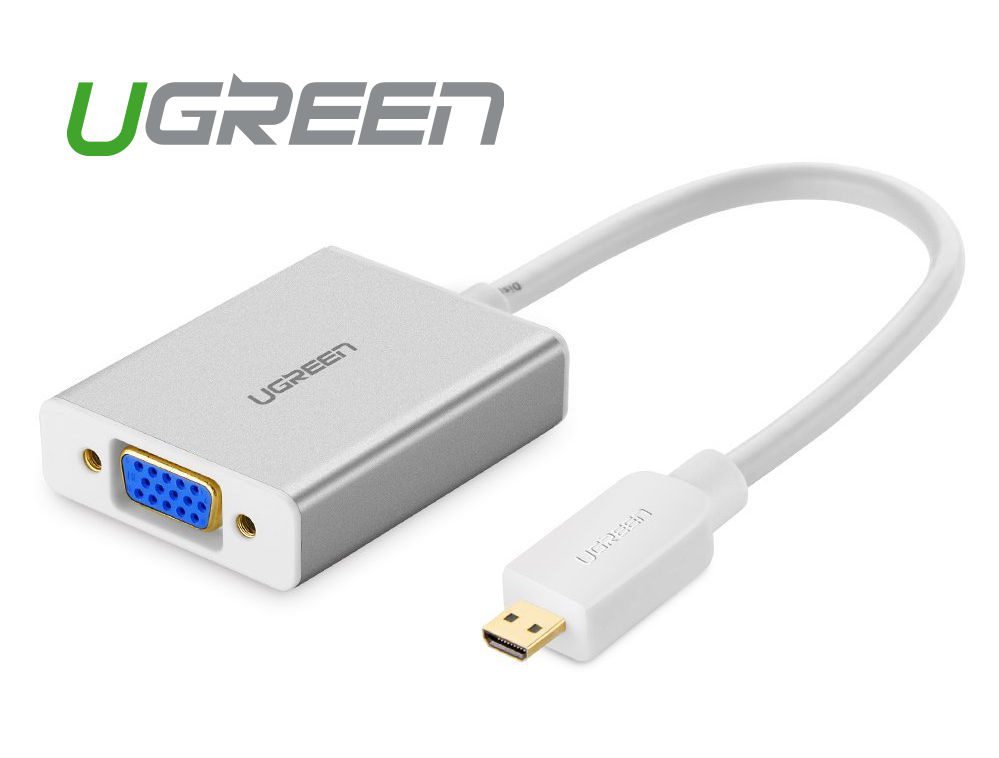 Dây chuyển đổi micro HDMI male to VGA female, Ugreen 40222 - dài 15cm