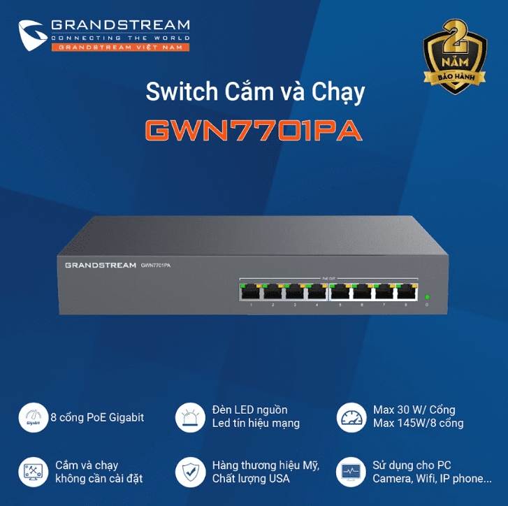 Unmanaged Network Switches GWN7701PA